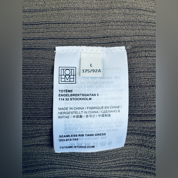 TOTEME Seamless Ribbed Knit Tank Dress  Faded Olive Large - Picture 10 of 15